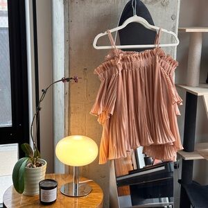 Frilly off the shoulder top